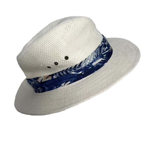 Panama Jack Original Men’s Woven Hat With Tropical Print Hat Band - Picture 4 of 10